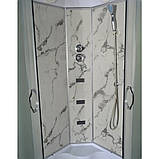 Гідромасажний бокс TKF 90 WG 90х90x215 см напівкруглий глибокий піддон розсувні матові двері, фото 3