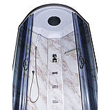 Гідромасажний бокс TKF 90 BG 90х90x215 см напівкруглий глибокий піддон розсувні двері, фото 3