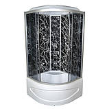 Гідромасажний бокс TKF 90 BG 90х90x215 см душовий бокс напівкруглий глибокий піддон розсувні двері, фото 2