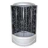 Гідромасажний бокс TKF 90 BG 90х90x215 см душовий бокс напівкруглий глибокий піддон розсувні двері, фото 3