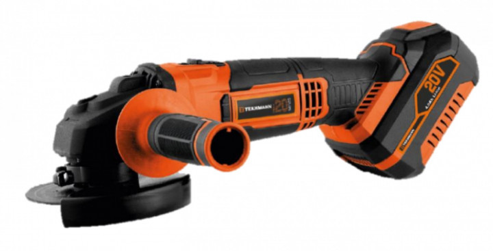 Кутова шліфувальна.машина акумуляторна Tekhmann TAG-125/i20 kit, фото 1
