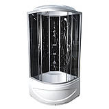 Гідромасажний бокс TKF 90 BG 90х90x215 см душовий бокс Vivia напівкруглий глибокий піддон розсувні двері, фото 2