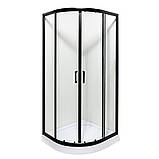 Душова кабіна 90x90x205 см чорна Insana MIRA black напівкругла низький піддон прозоре скло 6мм, фото 2