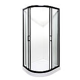 Душова кабіна 90x90x205 см чорна Insana MIRA black напівкругла низький піддон прозоре скло 6мм, фото 3