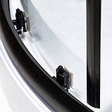 Душова кабіна 90x90x205 см чорна Insana MIRA black напівкругла низький піддон прозоре скло 6мм, фото 6