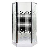 Душова кабіна 90x90x200 см Insana Ethna Puzzle P91 P п'ятикутна низький піддон прозоре скло з малюнком, фото 2