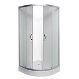 Душова кабіна 80х80х195 см VIVIA 081 JK New низький піддон матове скло 4 мм розсувні двері, фото 4