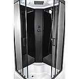 Душовий бокс Nero 95 RC 90х90х215 гідробокс Vivia чорний профіль розсувні сірі двері, фото 5