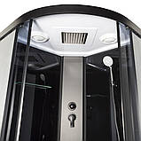 Душовий бокс Nero 95 RC 90х90х215 гідробокс Vivia чорний профіль розсувні сірі двері, фото 6