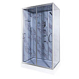 Гідробокс TKF 7715 Мармур BG 120х80x210 см душовий бокс Vivia прямокутний сіре скло розсувні двері, фото 2