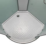 Душовий гідробокс 80х80х215 см Glory 60 BF W матова душова кабіна Vivia на дрібному піддоні розсувні двері, фото 3