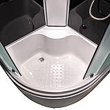 Гідромасажний бокс 95 R Glory 90х90х220 см чорний з електронікою Vivia глибокий піддон розсувні двері, фото 4