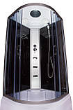 Гідромасажний бокс 95 Glory 90х90х220 душовий бокс чорний Vivia глибокий напівкруглий піддон розсувні двері, фото 7