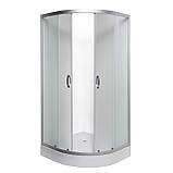 Душова кабіна 90x90x195 см VIVIA 092 JK New низький піддон матове скло 4 мм розсувні двері, фото 3