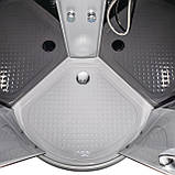 Гідромасажний бокс 163 RC 100х100х215 см із електронікою душовий бокс Vivia низький піддон чорні стінки, фото 2