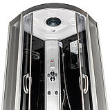 Гідромасажний бокс 163 RC 100х100х215 см із електронікою душовий бокс Vivia низький піддон чорні стінки, фото 3