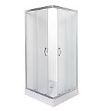 Душова кабіна VIVIA 20 JK New 80х80х190 квадратна низький піддон матове скло 4 мм розсувні двері, фото 4