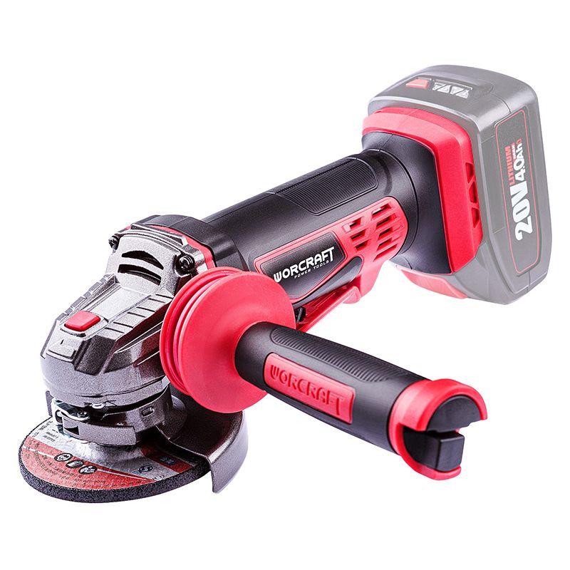 Кутова шліфувальна машина акумуляторна Worcraft CAG-S20Li-125, фото 1