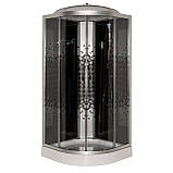 Душовий гідробокс 61 BF RC Black Puzzle 90х90х210 чорна душова кабіна Vivia з малюнком на дрібному піддоні, фото 2