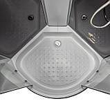 Душовий гідробокс 61 BF RC Black Puzzle 90х90х210 чорна душова кабіна Vivia з малюнком на дрібному піддоні, фото 4