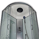 Гідромасажний бокс 90x90x217 см 95 BF JK White Puzzle душовий бокс білий Vivia глибоке скло з малюнком, фото 2