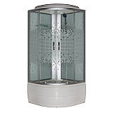 Гідромасажний бокс 90x90x217 см 95 BF JK White Puzzle душовий бокс білий Vivia глибоке скло з малюнком, фото 3