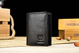 Чоловічий гаманець із натуральної шкіри. Шкіряний гаманець чоловічий портмоне зі шкіри Чорний, фото 4