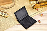 Чоловічий гаманець із натуральної шкіри. Шкіряний гаманець чоловічий портмоне зі шкіри Чорний, фото 5