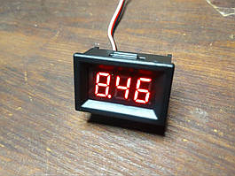 Вольтметр цифровий 0.36 0V-30.0V вольт з Led червоний. у корпусі 35 x 23 x 20 mm