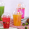 Пластиковий купольний стакан 300 мл із кришкою ПЕТ 50 шт одноразовий купол для лимонаду коктейлів і смузі, фото 4