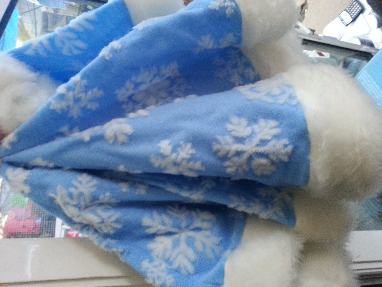 Шапка Деда Мороза мех со снежинками - фото 3 - id-p437988818