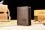 Чоловічий гаманець із натуральної шкіри. Шкіряний гаманець чоловічий портмоне зі шкіри Коричневий, фото 7