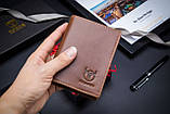 Чоловічий гаманець із натуральної шкіри. Шкіряний гаманець чоловічий портмоне зі шкіри Коричневий, фото 9