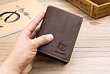 Чоловічий гаманець із натуральної шкіри. Шкіряний гаманець чоловічий портмоне зі шкіри Коричневий, фото 4