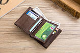 Чоловічий гаманець із натуральної шкіри. Шкіряний гаманець чоловічий портмоне зі шкіри Коричневий, фото 6