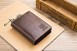 Чоловічий гаманець із натуральної шкіри. Шкіряний гаманець чоловічий портмоне зі шкіри Коричневий, фото 8