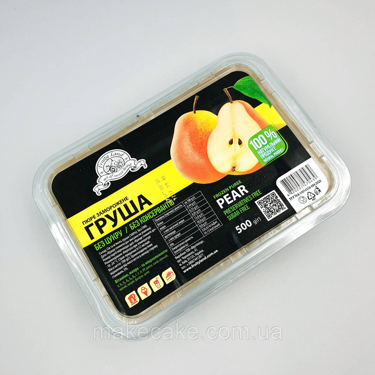 Пюре заморожене Fruity Land Груша — 500 г тільки самовивіз м. Одеса