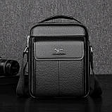 Чоловіча сумка через плече Weixier Барсетка Чоловіча сумка для документів Коричнева, фото 3