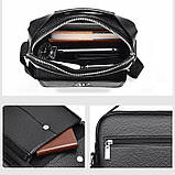 Чоловіча сумка через плече Weixier Барсетка Чоловіча сумка для документів Коричнева, фото 8