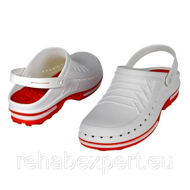 WOCK Clog 03 + Strap White Orange Спеціалізована взуття, з підвищеною стійкістю.