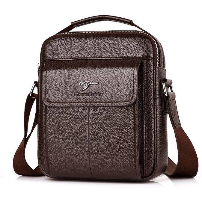 Чоловіча сумка через плече Weixier Барсетка Чоловіча сумка для документів Коричнева, фото 1