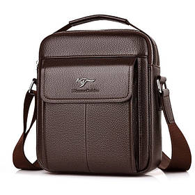 Чоловіча сумка через плече Weixier Барсетка Чоловіча сумка для документів Коричнева