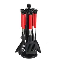 Кухонний набір (соусник, шумівка, ложка для спагетті, лопатка, картоплям'ялка, половник, підставка) Maestro