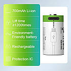 4 Акумулятори CR123A з входом заряджання TYPE-C + футляр + 2 кабелі, фото 2