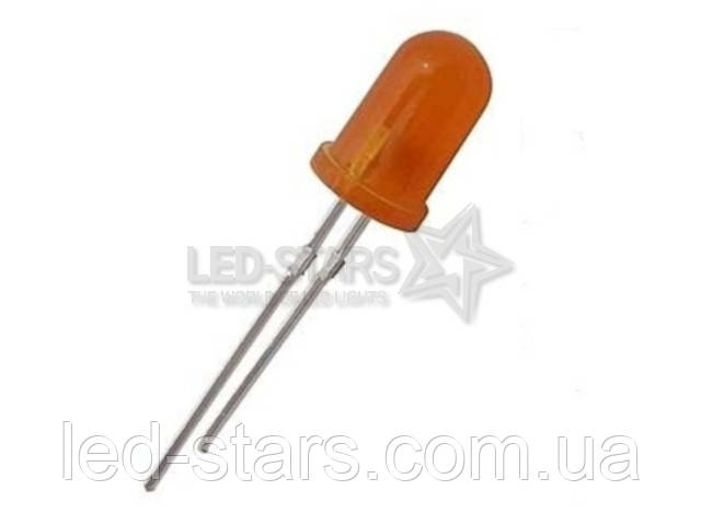 Світлодіод жовтогарячий 8mm. FYL-8003 ED-E (620nm. оранж;1800mcd, 20°) круглий, матовий, 20° FORYARD, фото 1