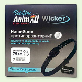 AnimAll VetLine Wicker нашийник протипаразитарний для собак чорний 70 см