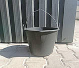 Відро пластикове господарське будівельне 10 літрів з носиком і мірною шкалою з дужкою легке та зручне для зберігання і перенесення, фото 9