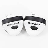 Лапы боксерские (для бокса) гнутые из кожвинила OSPORT Pro (bx-0090) Черно-белые, фото 4