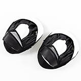 Лапы боксерские (для бокса) гнутые из кожвинила OSPORT Pro (bx-0090) Черно-белые, фото 6