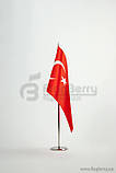 Прапорець Туреччини, 13,5х25 см, атлас щільний,2-х сторонній, фото 3